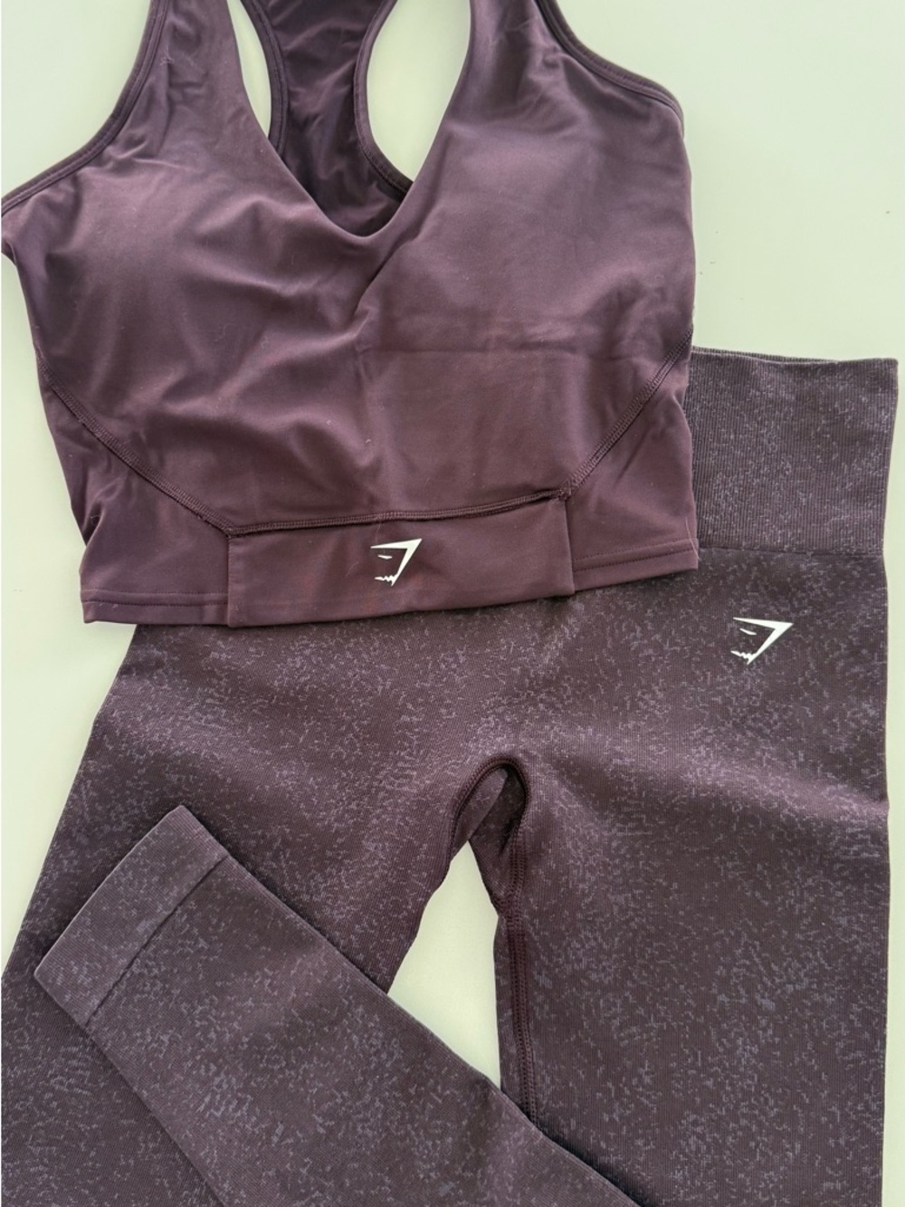 Gymshark Seamless High-Waist Leggings & Racerback Bra Set - Plum